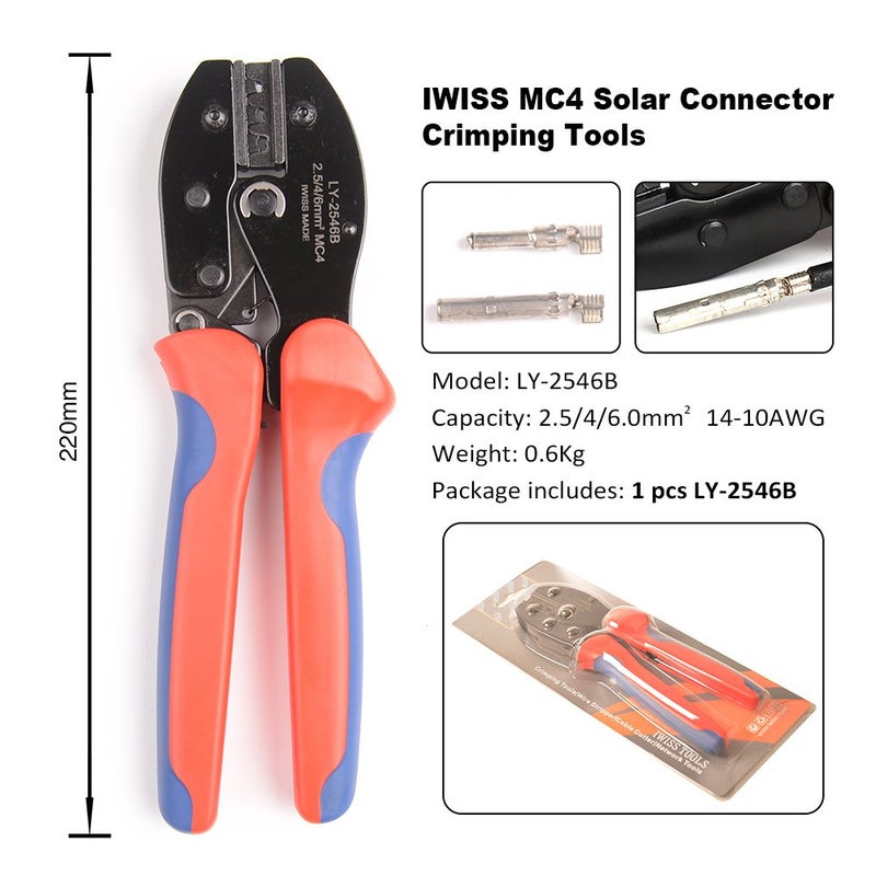 IWISS iCrimp Solar PV Cable Crimping Tool for IWS4 Solar Connectors, AWG14-10,2.5/4/6mm2, Solar Crimper - Image 2
